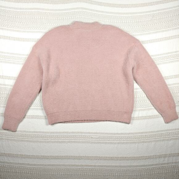 Broadway 38 Soft Pink High Neck Fuzzy Sweater Women’s Size L NEW - Picture 2 of 7